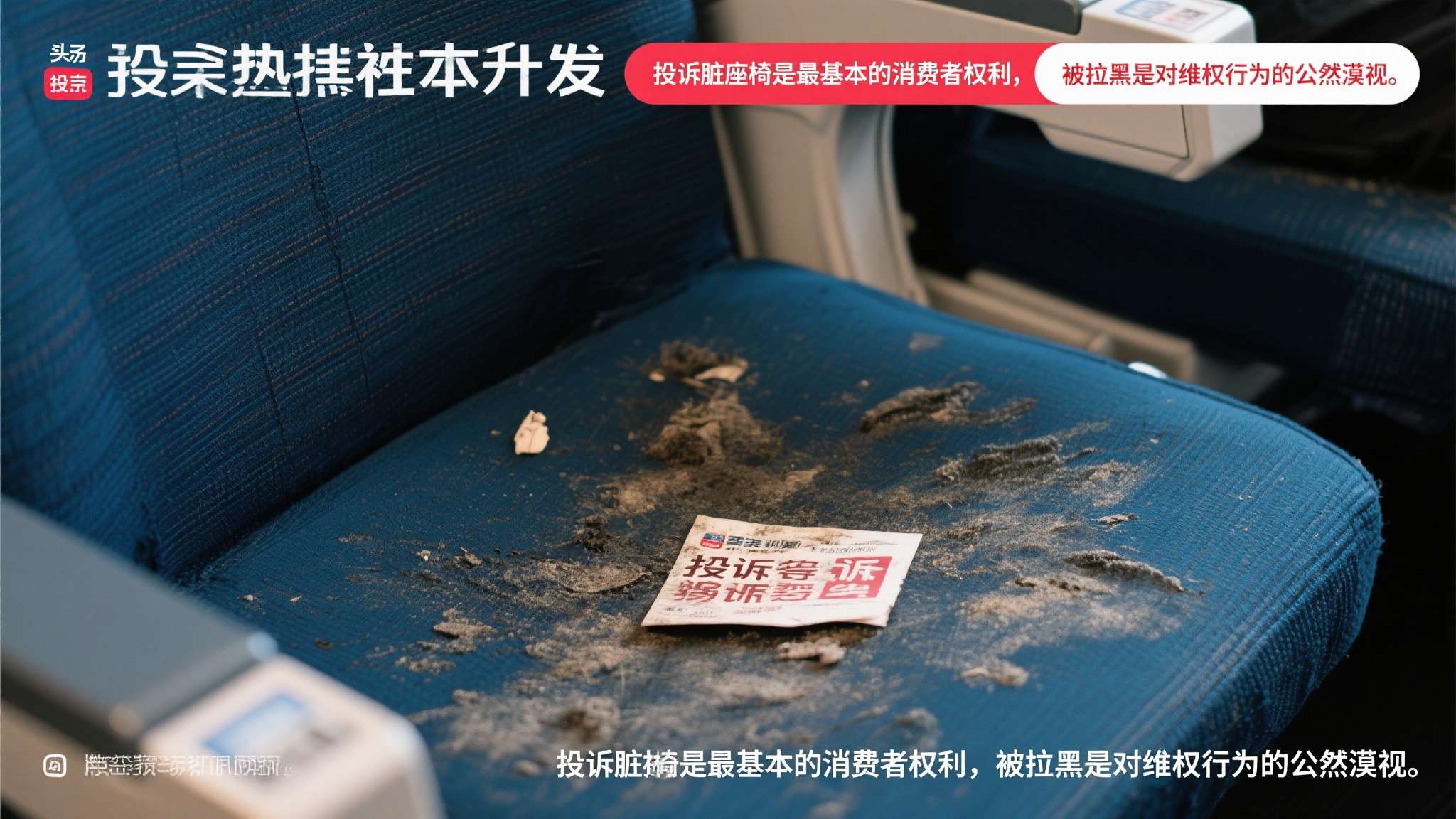 这一操作迅速在社交媒体发酵，众多网友纷纷留言表示愤慨——"投诉脏座椅是最基本的消
